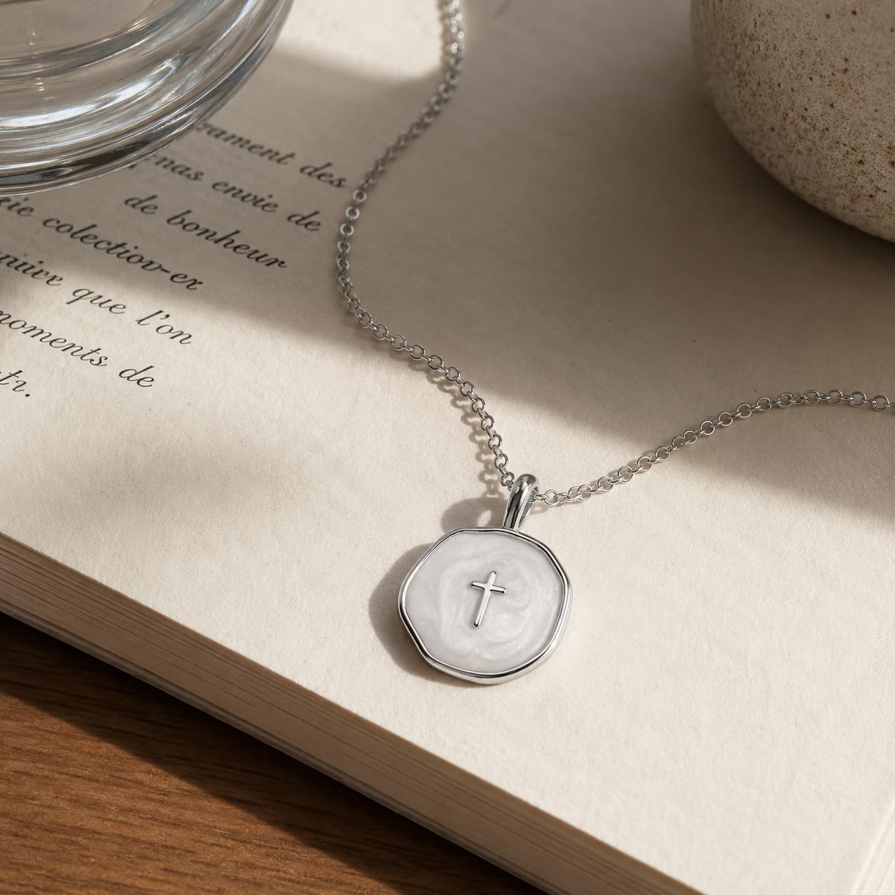 14K Gold Plated Enamel Cross Pendant Necklace for Women, Tiny Cross Necklace, Religious Necklace, Enamel Necklace, Christmas Gift for her, Christian Gift