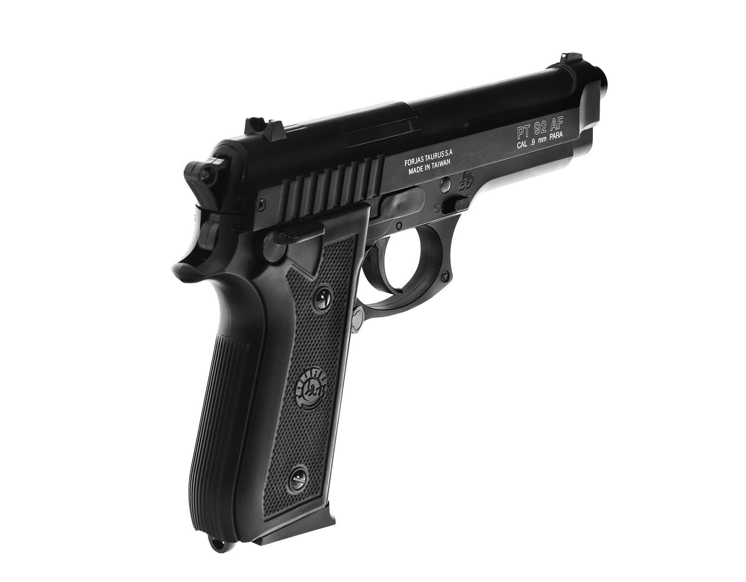 2EAGLE Pack de Pistola de Airsoft PT92 con Muelle/Material: plástico de Alta Resistencia y Culata metálica/Potencia 0,5 Joule/entregado con Accesorios