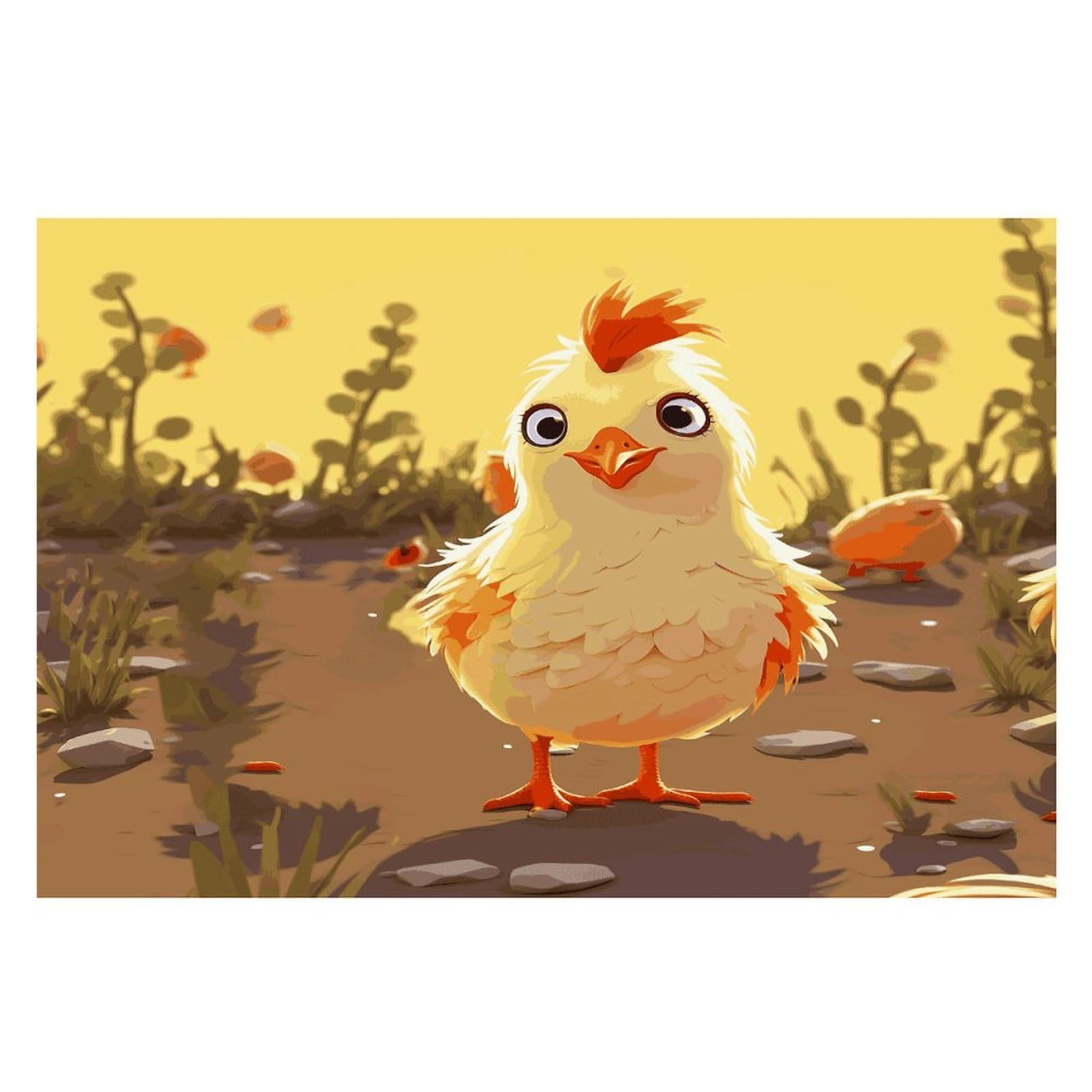 Chicken Chick Placemats Heat-Resistant Washable Place Mats Anti Slip Dining Table Place Mats Wipeable Dining Table Mats Kitchen Decoration Placemats 17.7’’×11.8’’
