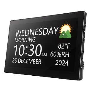 Raynic Digital Clock Large Display Calendar Clock with 12 Themes 20 Alarms 20 Reminders Auto Dimming 12 24