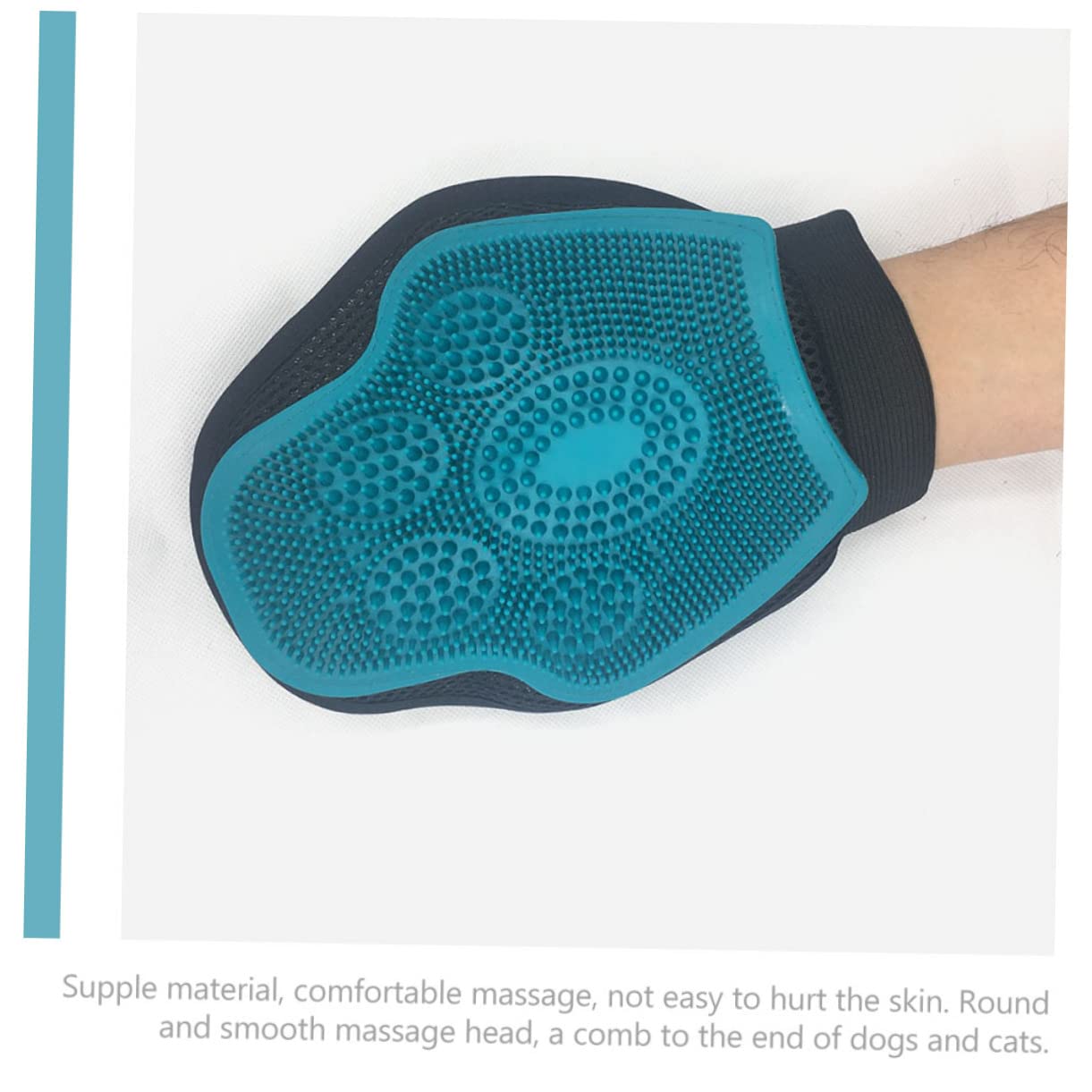 POPETPOP Cat Grooming Glove Double Sided Brush for Bathing Shedding Pet Massage Glove for Cats for Grooming Cleaning Fur