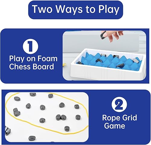 Miniatura 3 de Juego de ajedrez magnético, juego de mesa magnético multijugador con piedras, tabla de batalla, juego de juegos de fiesta familiar 2024, tablero de