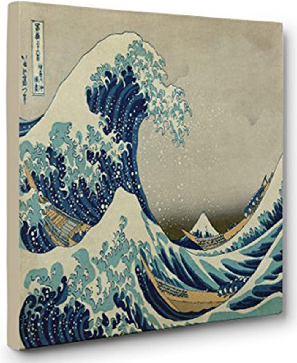 SuryaStores The Great Wave Off Kanagawa by Hokusai Canvas Print, Size 10x14 Inch, Multicolour.