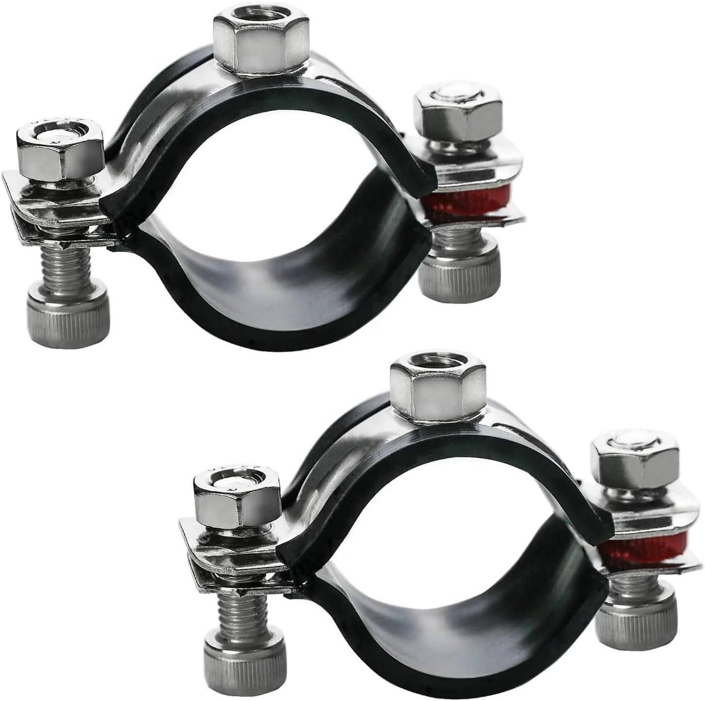 Ceiling Mount Pipe Support 2PCS Fit 15-108mm OD Tube M8 Female Pipe Clamp Bracket Support Hanger Fixed Plumbing Water Mount Round Hose Clamp Pipe Holder(70-76mm)