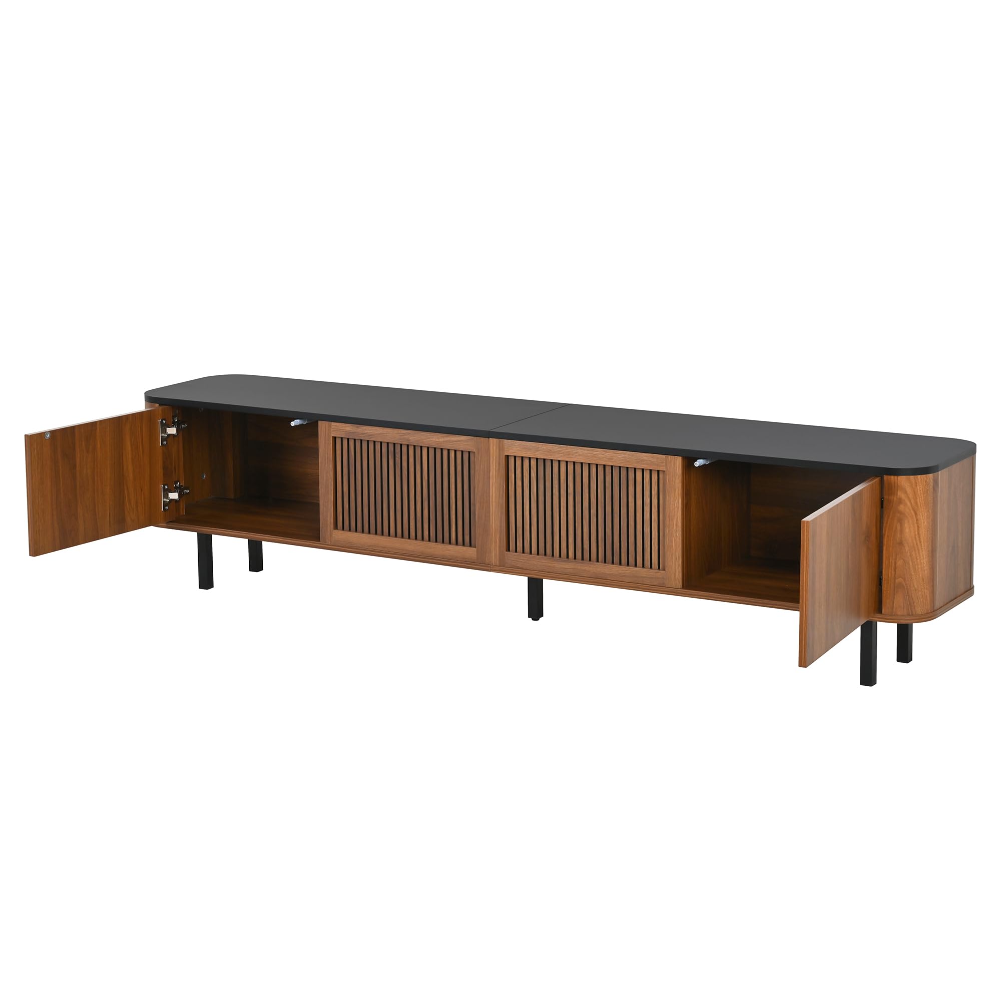 Mueble para TV moderno, color nogal, 190 x 35 x 45 cm, panel inferior, diseño único