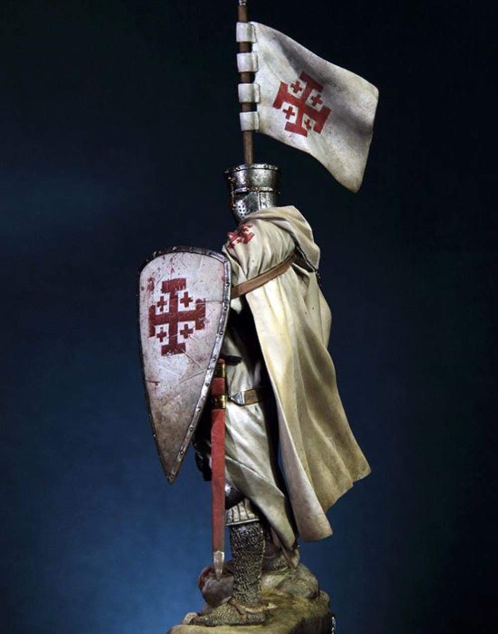 Assemblaggio Non Dipinto Scala 1/18 90 Mm Cavaliere del Santo Sepolcro - Kit Miniatura Modello Storico in Resina da 90 Mm