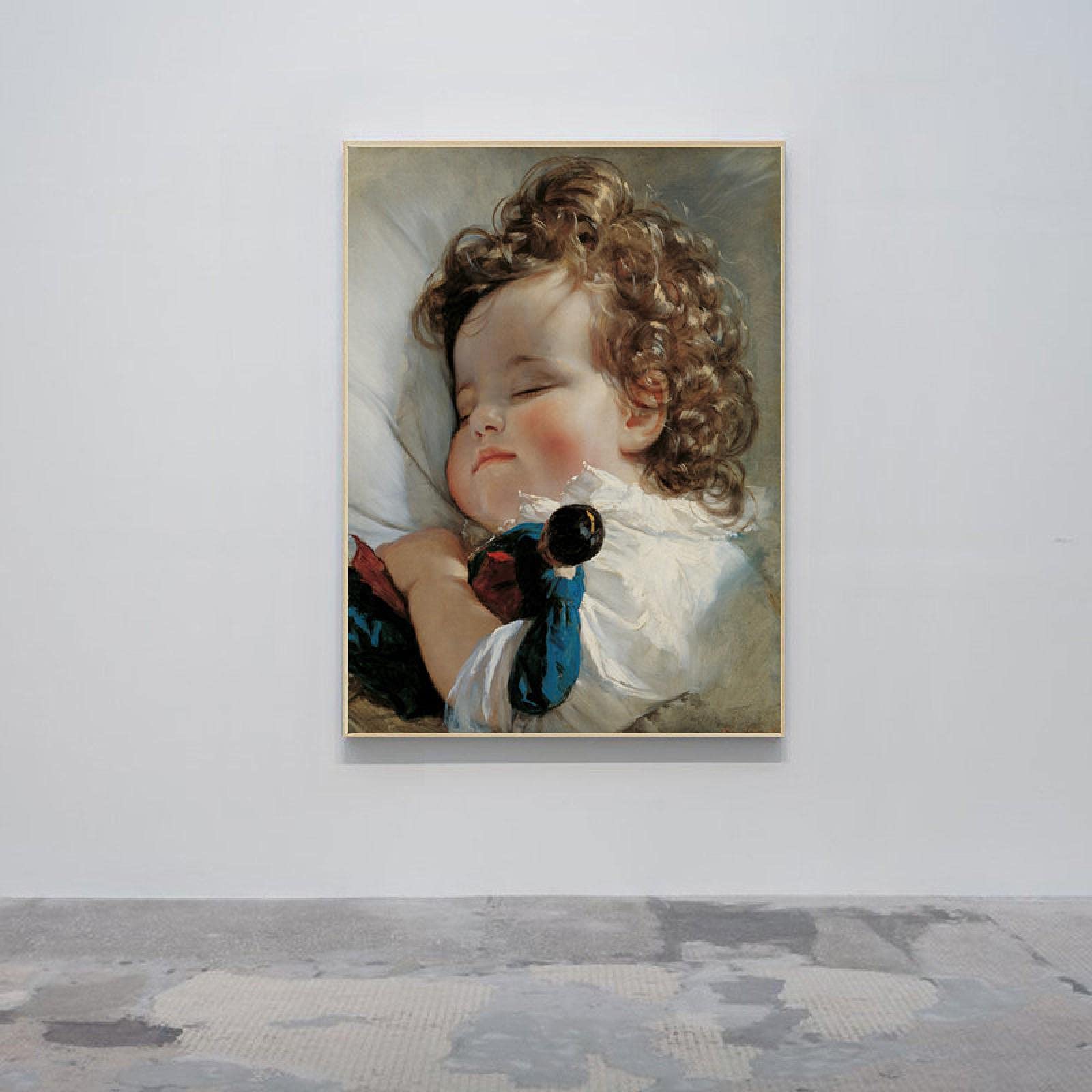 Amazon｜キッズウォールアートかわいい赤ちゃんキャラクター眠っている