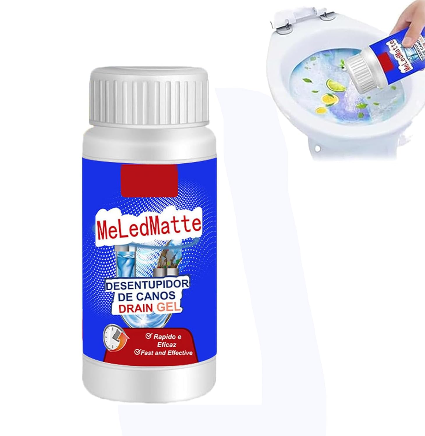 Meledmatte Powerful Pipe Dredging Agent, Meledmatte Toilet Drain Cleaner, Pipeline Pipe Dredging Agent Cleaning Tool for Kitchen Toilet Pipeline Quick Cleaning Tool