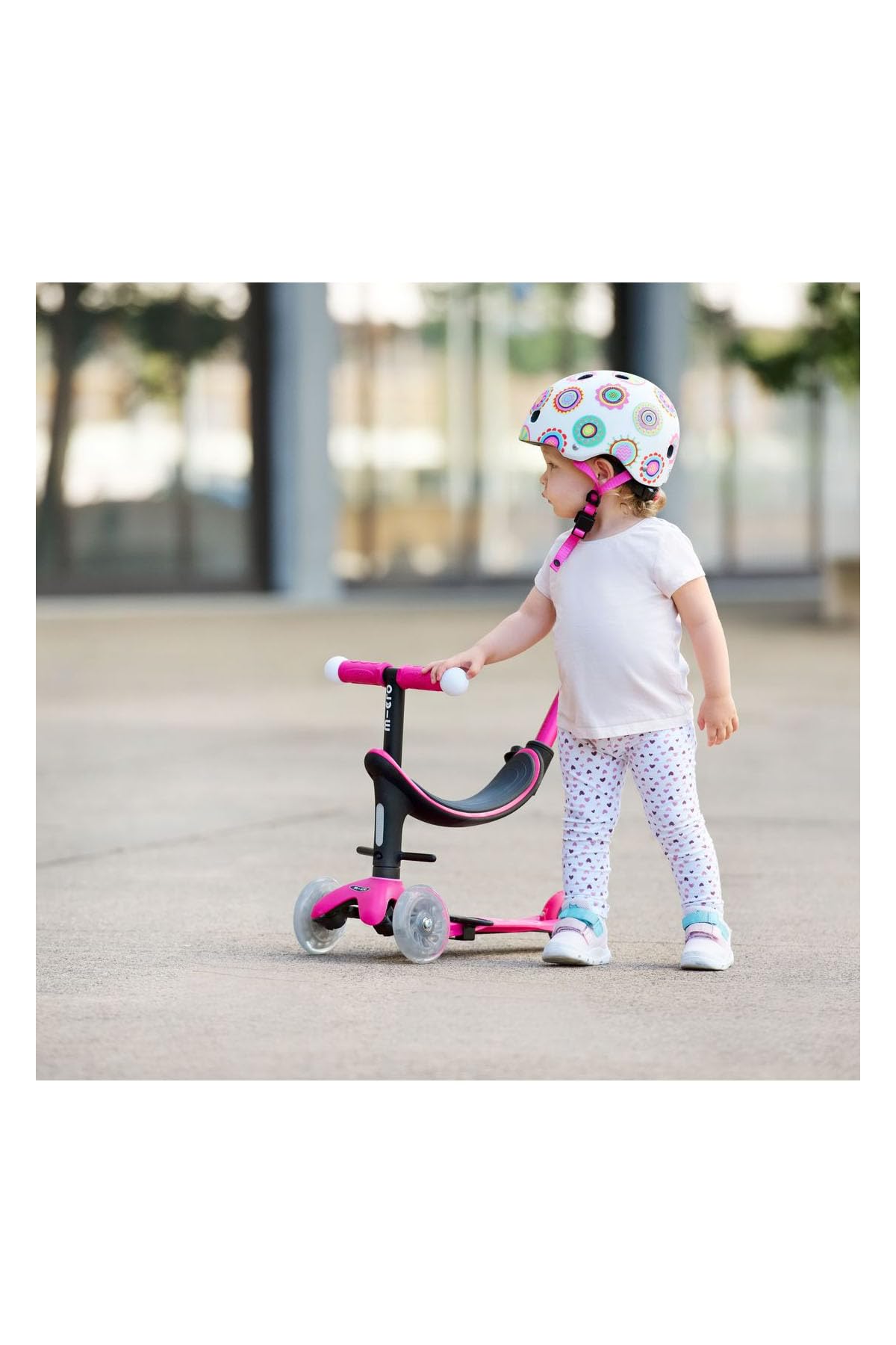 micro™ mini2grow Deluxe LED Magic | Kickboard mit Sitz und Schiebestange | LED-Vorderrollen & leuchtende Handgriffe | mitwachsender Lenker höhenverstellbar | ab 12 Monaten | 4 Farben erhältlich