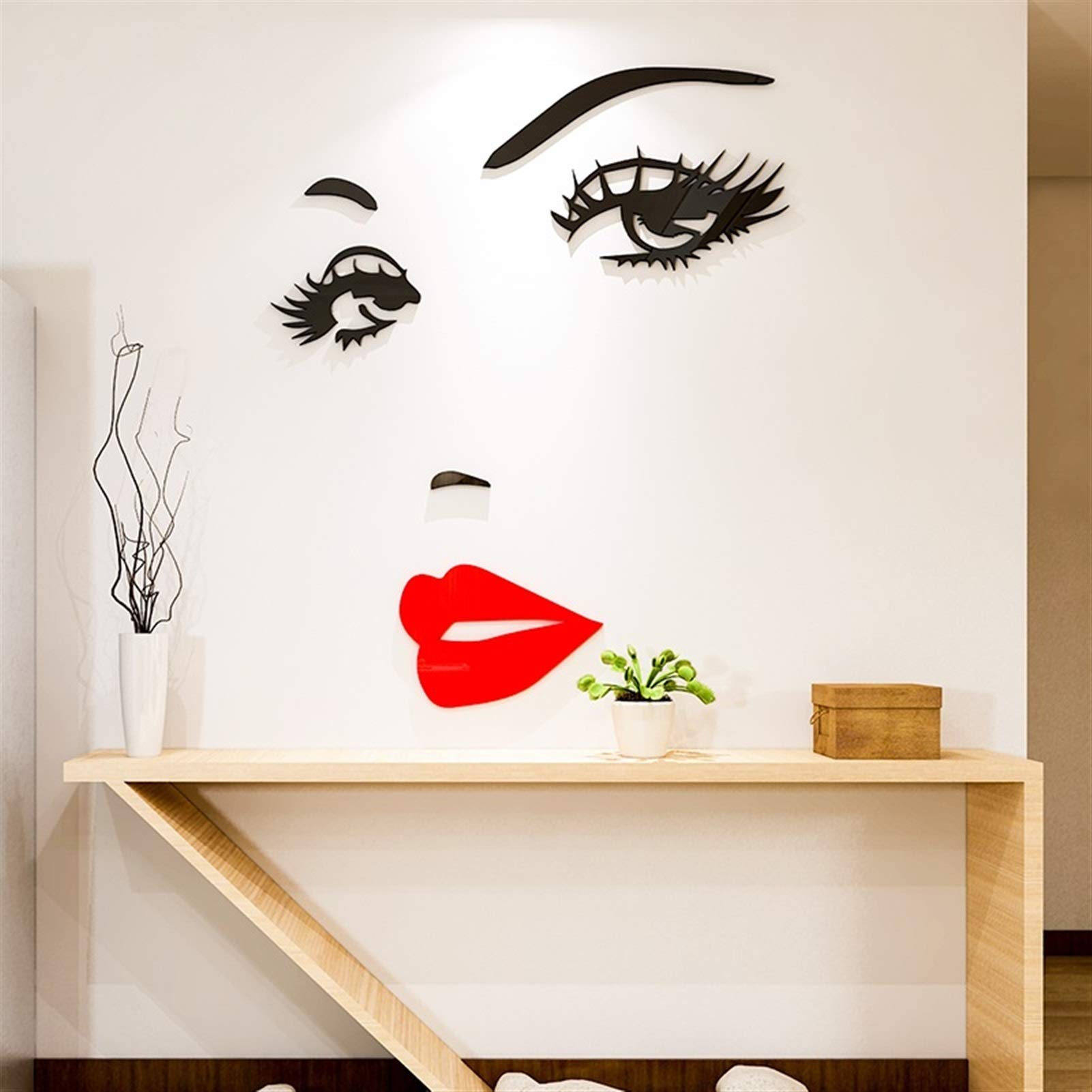 Dame Acryl Wandaufkleber für Garderobe Dekorative 3D Wandaufkleber für Bar Home Schlafzimmer Kreative Fototapete Abziehbilder, Size : XL About 1.2x0.9