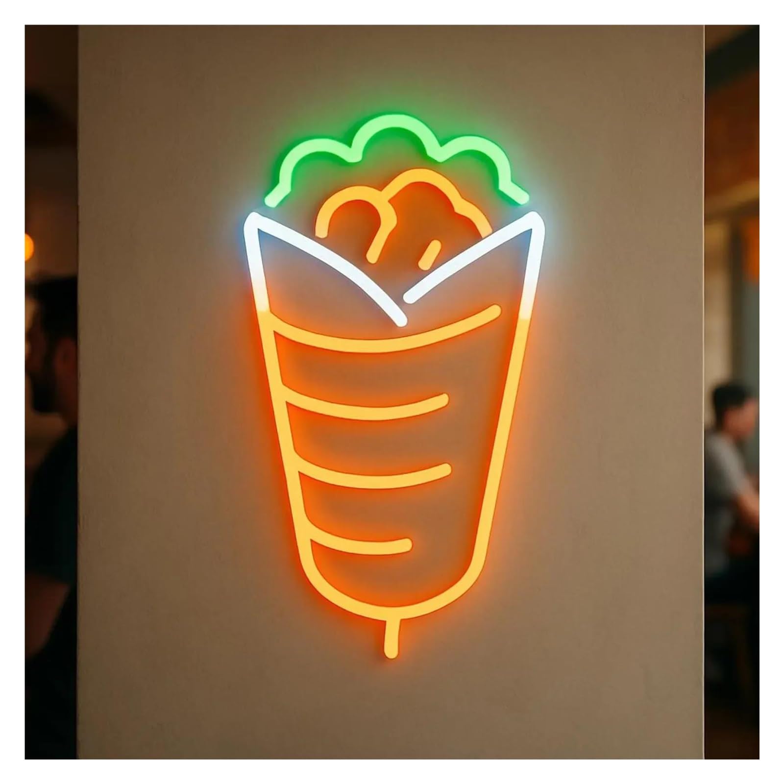 RONGCH Hanging Art Signs Burrito Neon Sign, Restaurant Creativity Cooking Display Light USB Powered Dimmable Food Truck Atmosphere 38cm(Style 1)