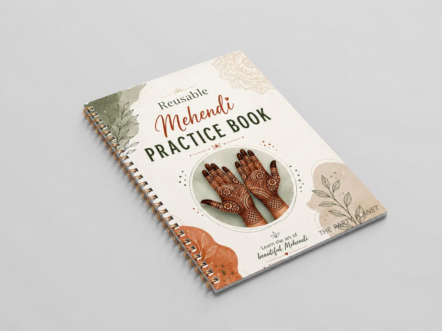Mehndi Practice Book Reusable | Reusable Henna Practice Sheets | Mehendi Design Practice Notebook for Beginners and Professionals (A4 Size, Spiral Bound,16-Pages (Front-Back)-image-21