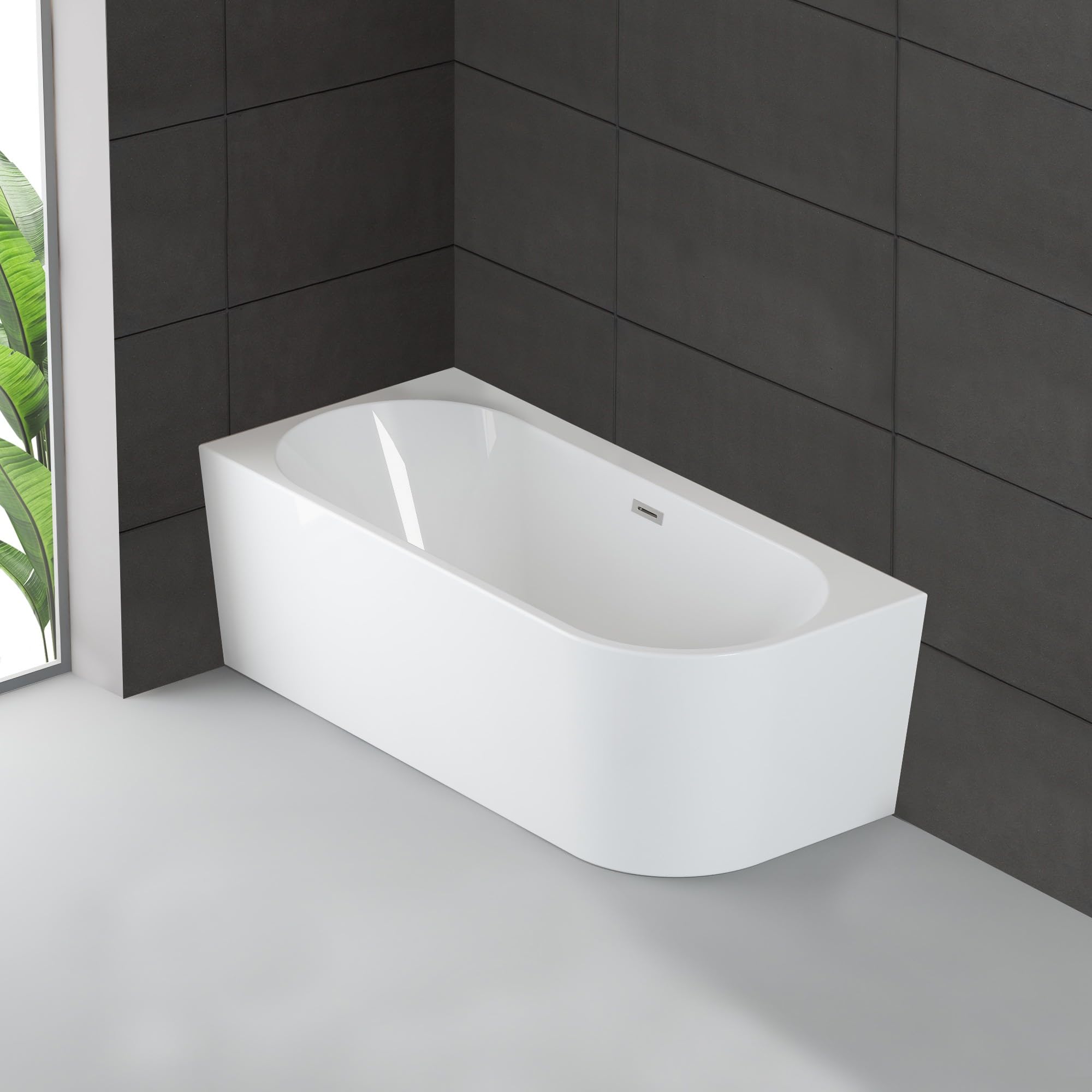 SPALINA CAPRI 170 GAUCHE - Bañera semi-exenta mural L. 170 x l. 76 cm