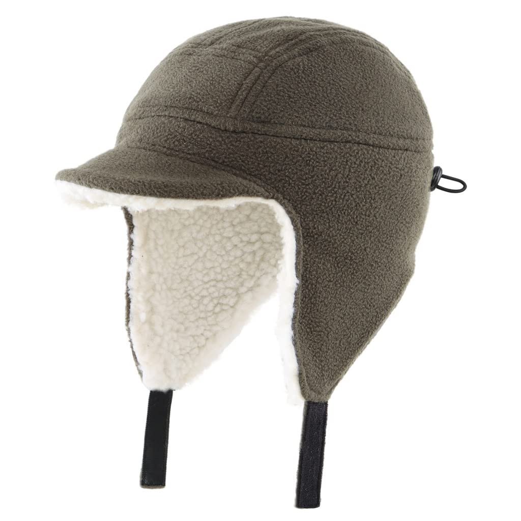 Toddler garçons Hiver Chapeaux Enfants en Polaire Sherpa doublé Chapeau épais Chapeau Chaud Bouchon oreillette avec Paille de Ski de Neige à Coupe-Vent visière(a)