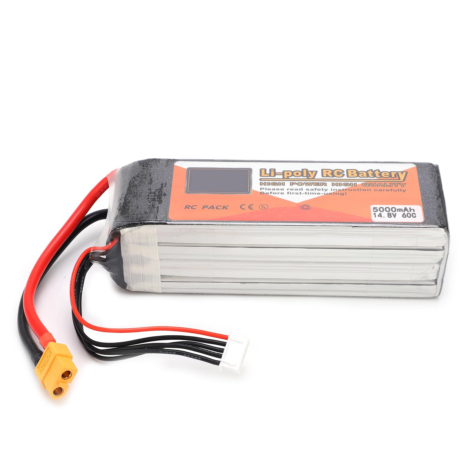 Batteria LiPo 14,8 V 5000 mAh 60C XT60 Fonte di alimentazione ricaricabile ad alte prestazioni a lunga durata per droni da corsa RC Elicotteri Auto Barche Polimeri di litio