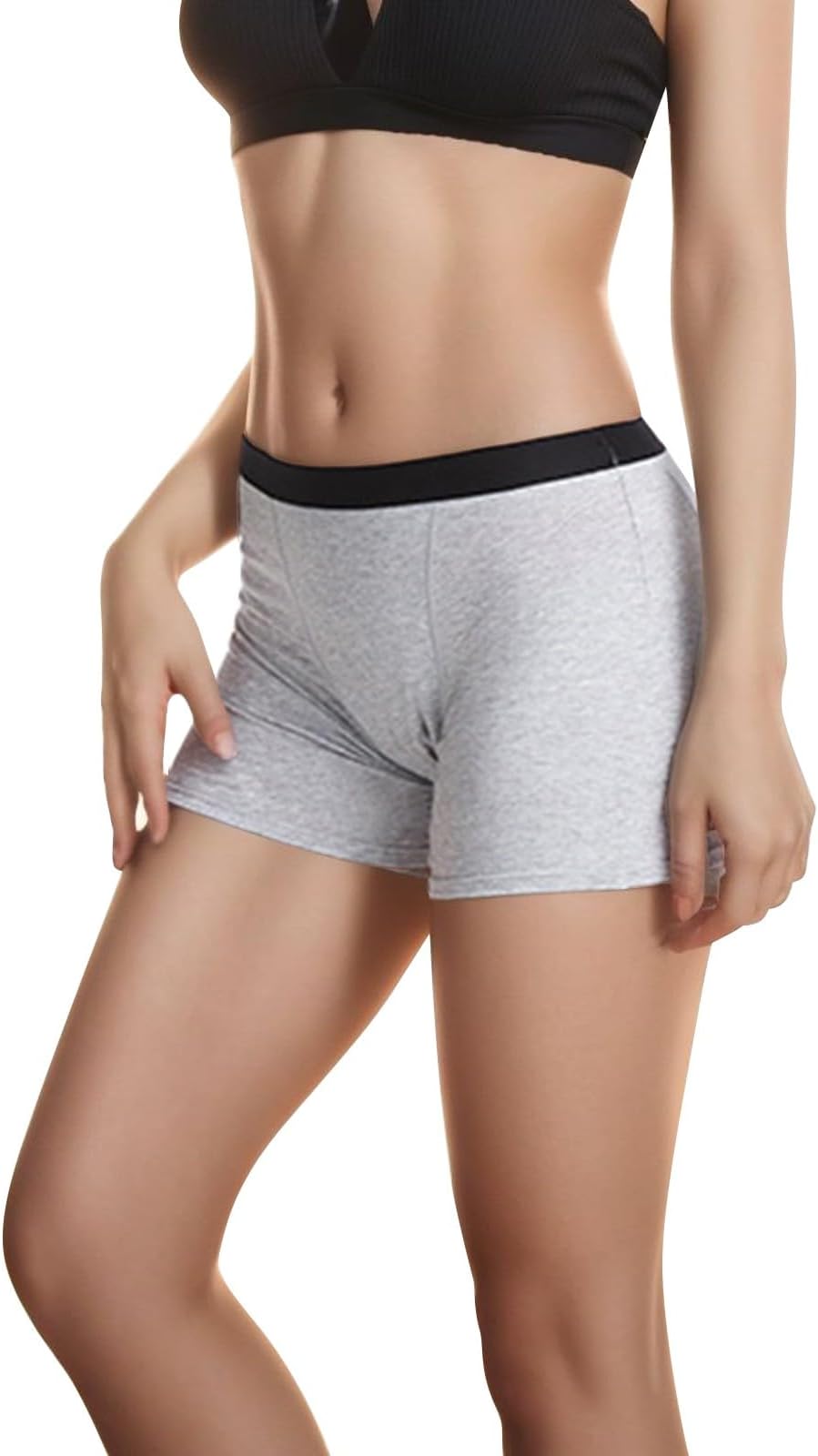 Women's Leakproof Underwear Boxers Sexy Panties Hipsters Period Sporty Soft Tangas Butt Lifting Underpants Incontinence Solid Boyshort Four-Layer Sport Sports Leak Proof Menstrual