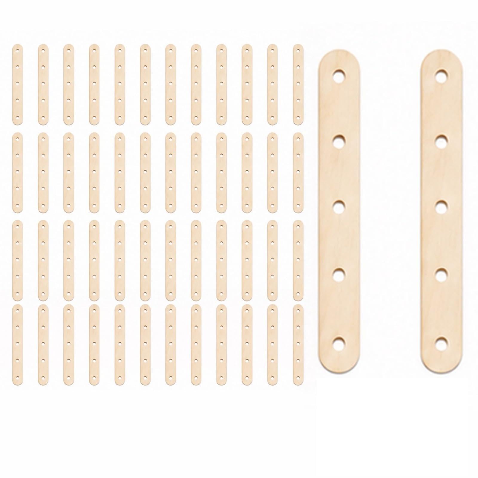 50 Pack Natural Wooden Pre-Drilled Lolly Sticks for DIY Art Craft Projects