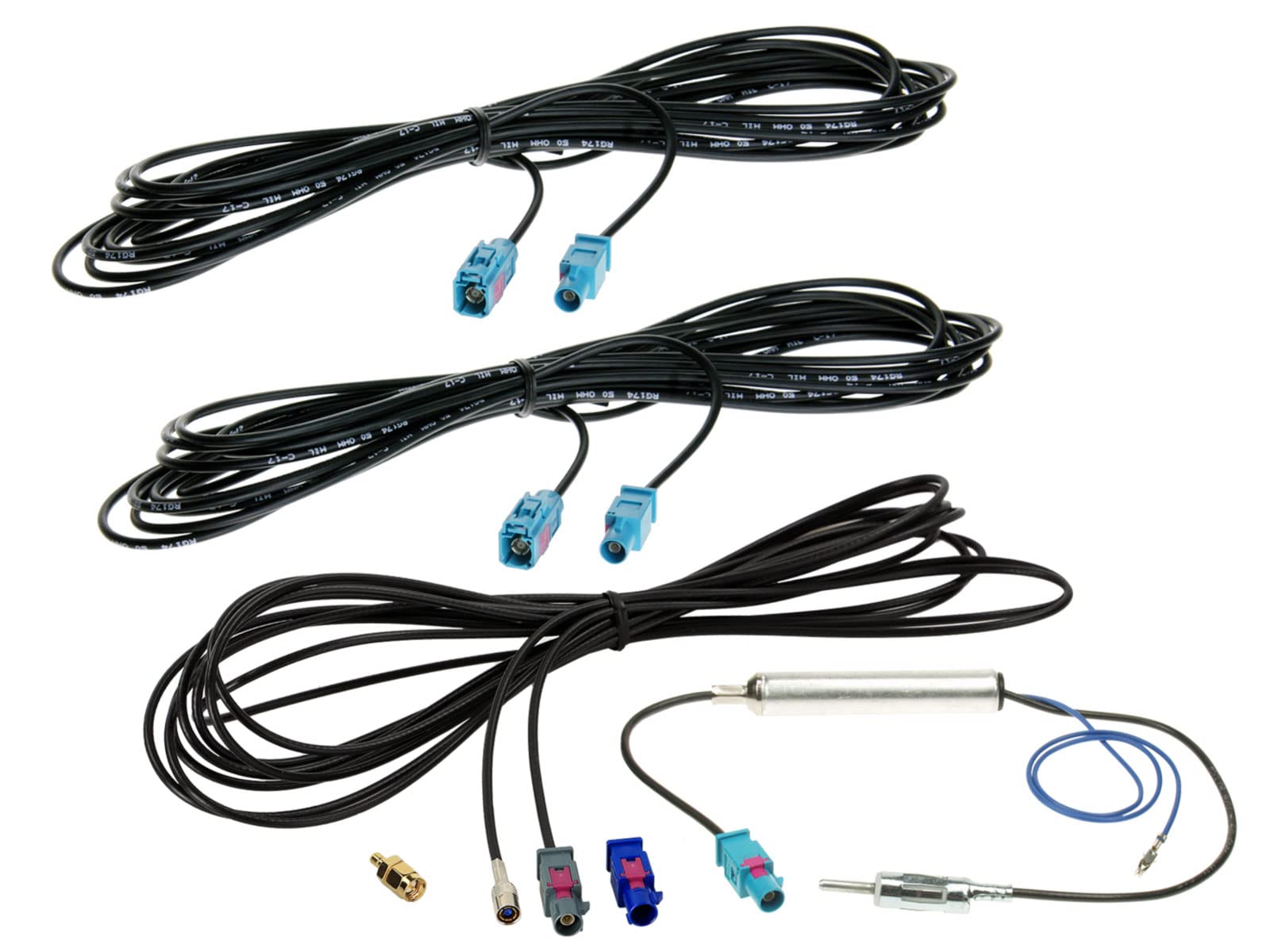 Fakra 7677890-1 - Prolunga per antenna, DIN/SMB/SMA 5,0 m, per FM/DAB/GPS