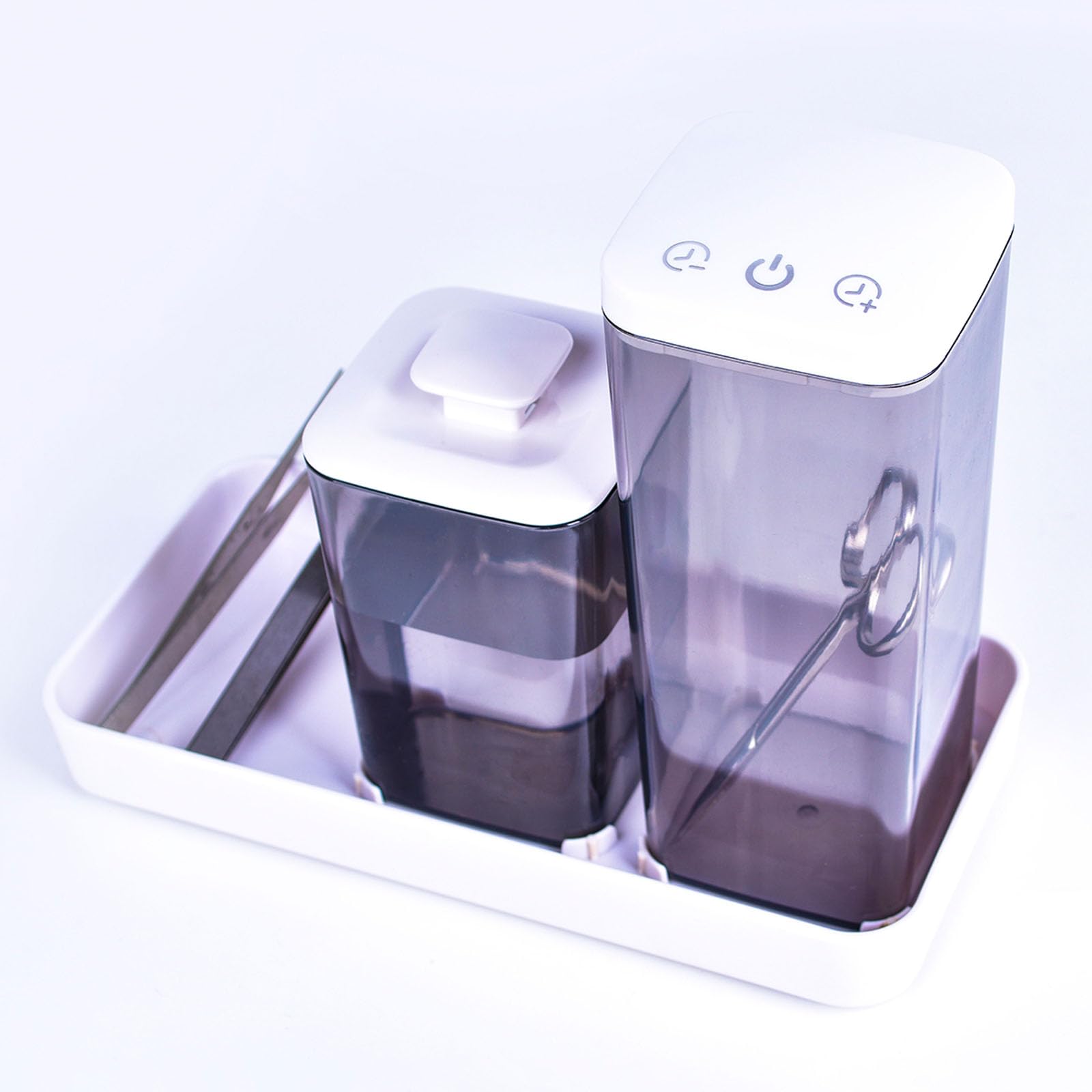 Kit De Tasse De DéSinfection à L’Alcool, Grande Longueur De Tasse 13,5 Cm, Petite Longueur De Tasse 8,3 Cm StéRilisateur Gadget à Lampe Germicide Uv, Adapté Au Nettoyage Du MatéRiel Orthodontique