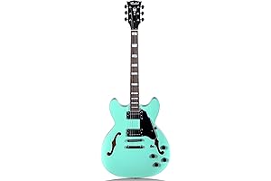 Brand New Scratched Green Scarred Semi-Hollow Body Electric Guitar