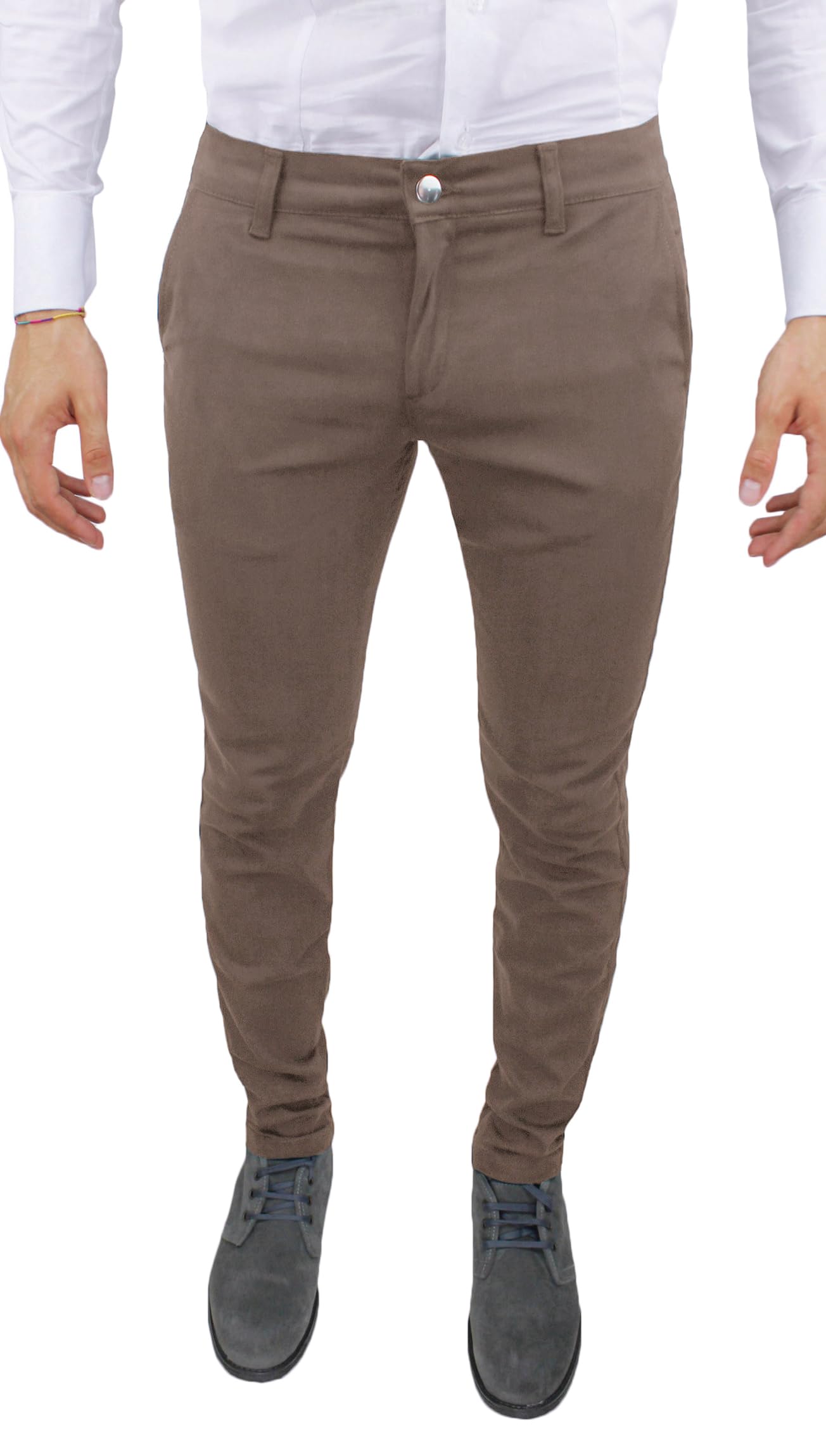 Pantaloni Uomo Slim Fit Invernali Alta Sartoria Chino's Eleganti Casual