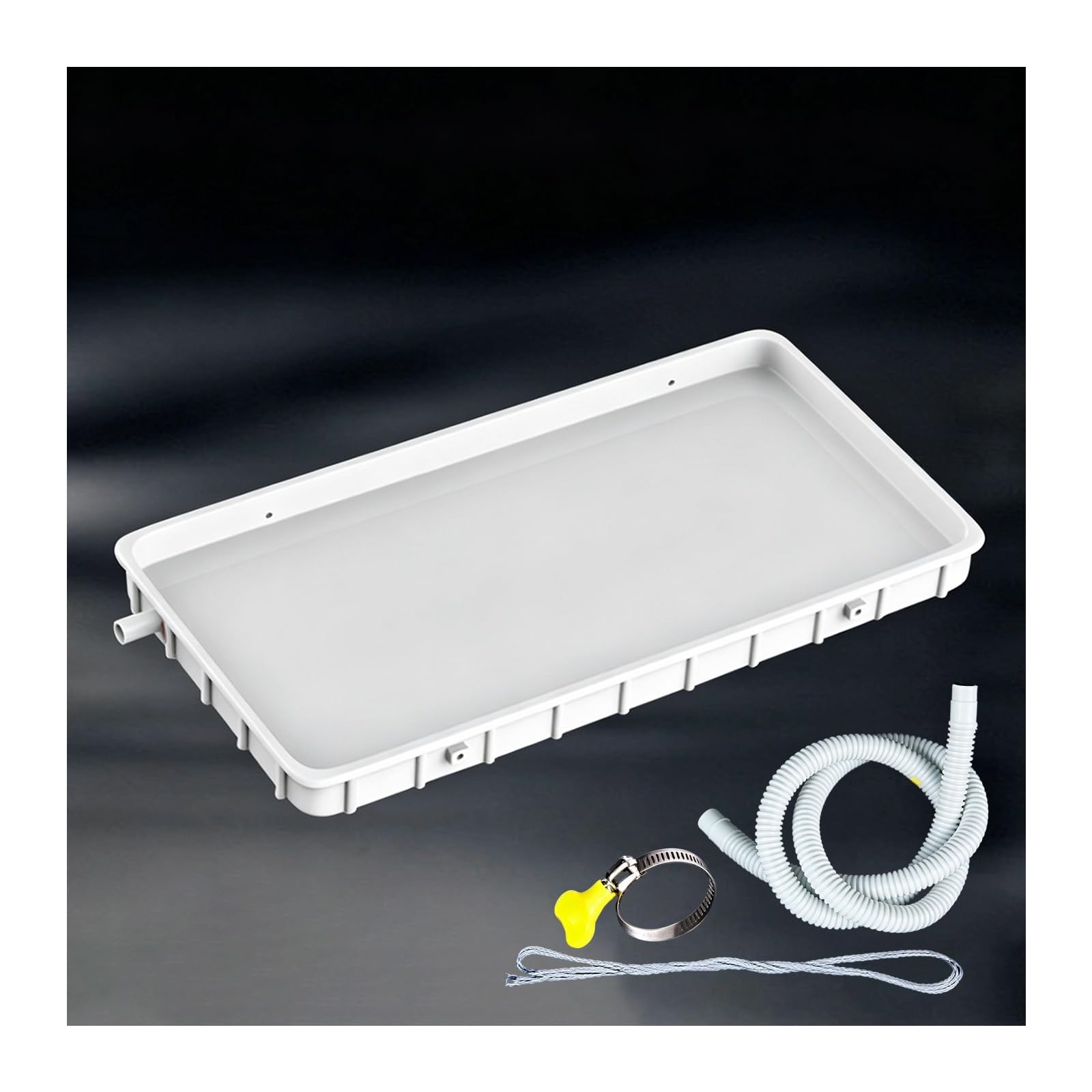 HBOOMOEM Window Air Conditioner Drain Pan, Thickened Cold-Rolled Steel Drip Pan with Drain Valve, Suitable for Indoor and Outdoor Split System Air Conditioning Units.(4m,92.5 * 45CM/36.4 * 17.7in)