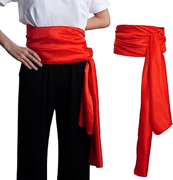 Dxhycc Satin Pirate Sash Pirate من القرون الوسطى عصر النهضة وشاح كبير هالوين زي الخصر حزام وشاح   