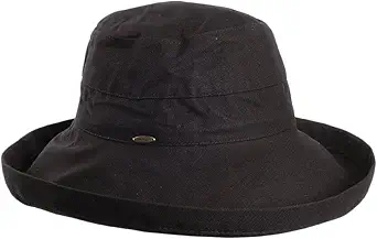 Scala Women's Cotton Hat with Inner Drawstring and Upf 50+ Rating