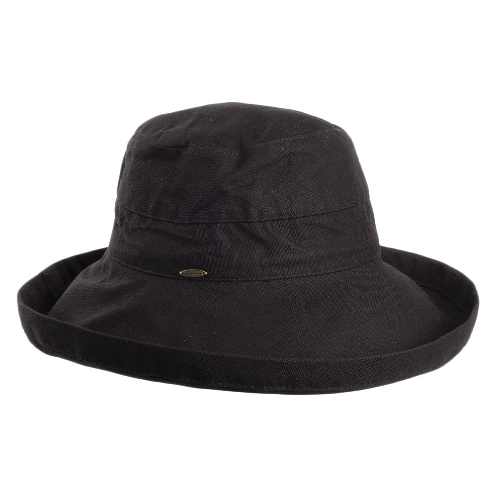 womens Cotton Big Brim Hat With Inner Drawstring & Upf 50+ Rating