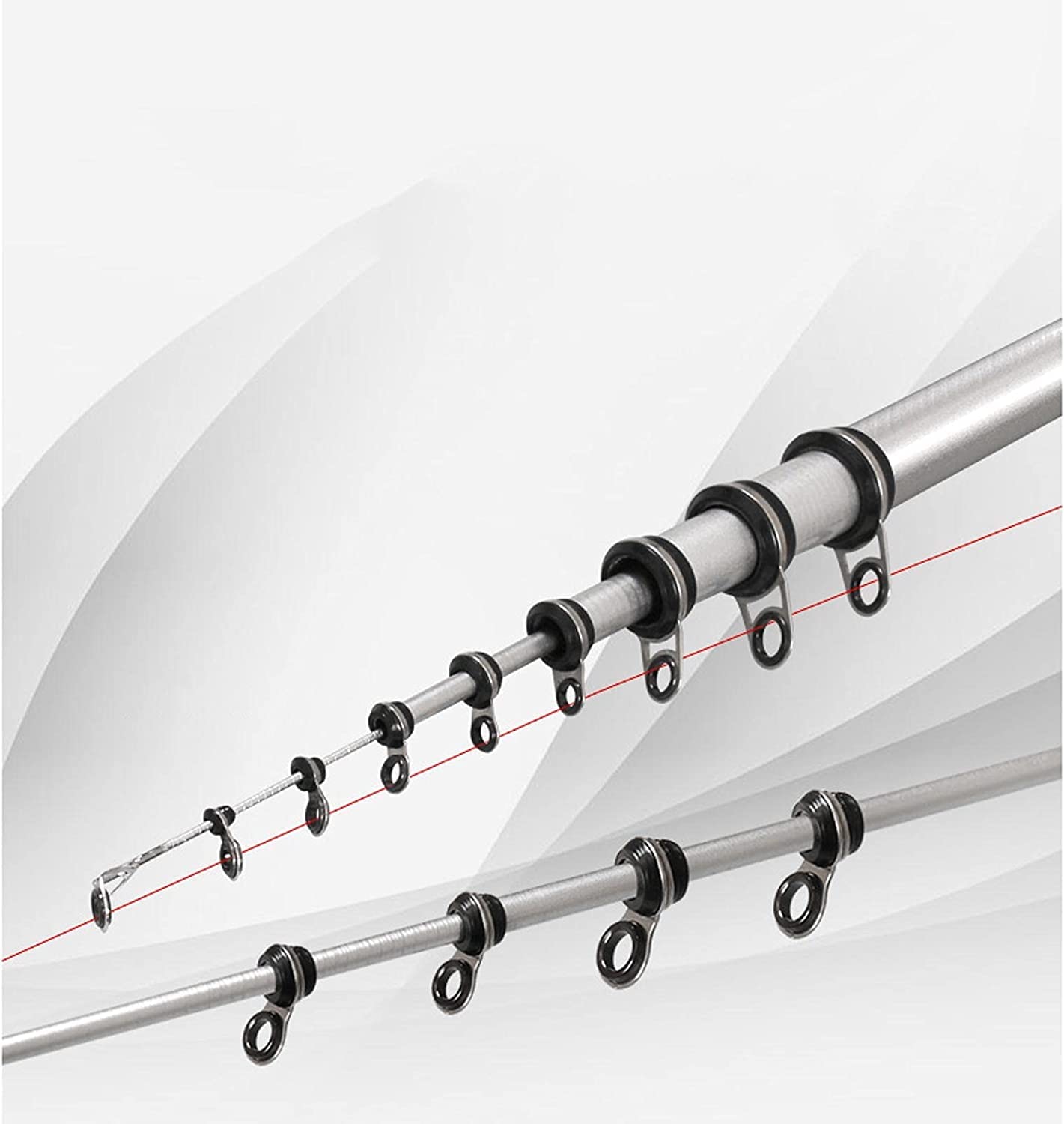 ONEEL Fishing Rod Fishing Pole Super Hard Long Shot Fishing Rod Portable Metal Hand Rod Combination Telescopic with Rotating Wheel Seat Portable, 5.4M : Sports & Outdoors