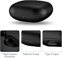 Vista 2 de Jinstyles Funda de carga inalámbrica compatible con Beats Fit Pro, cargador portátil de repuesto con botón de sincronización de emparejamiento