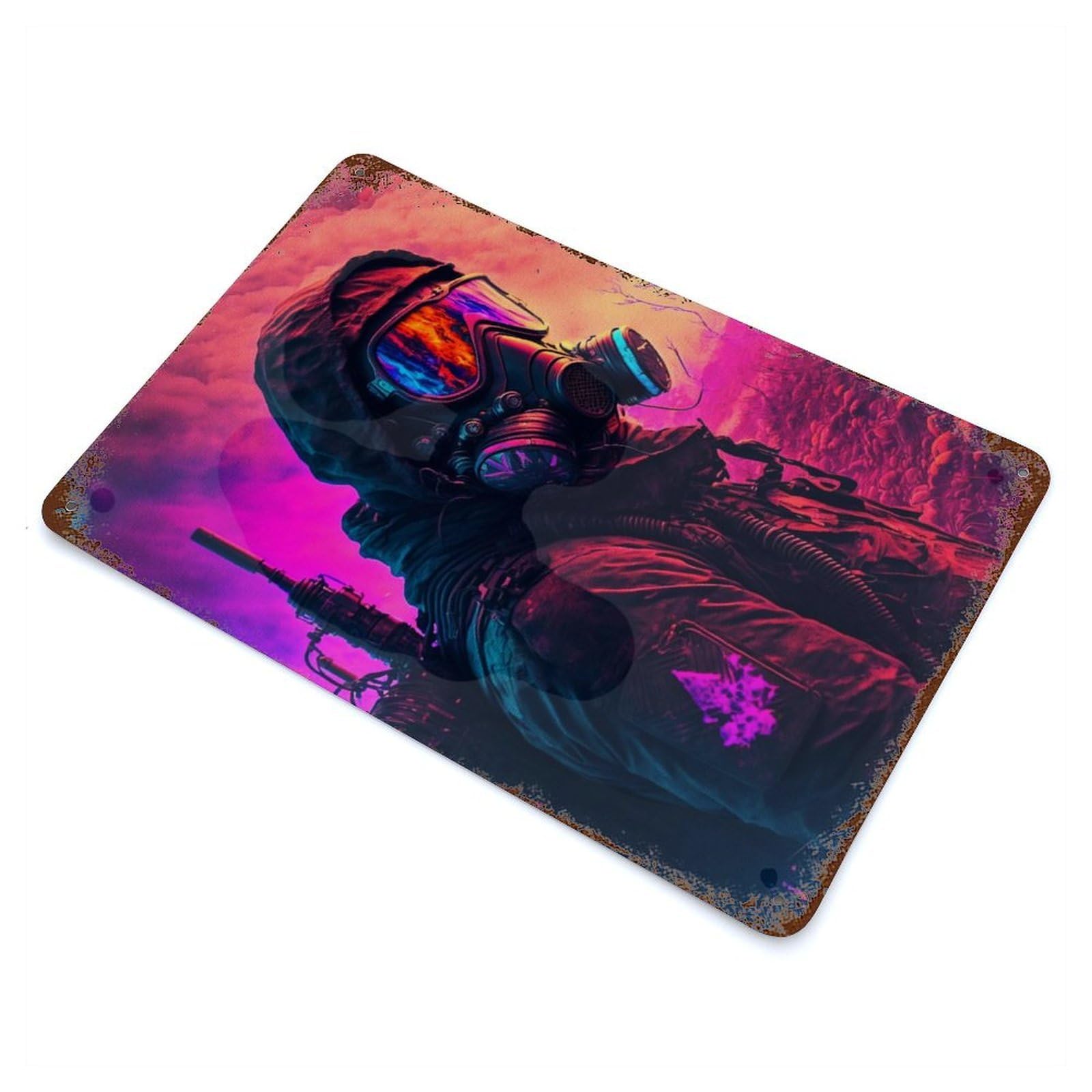 Colorful Fantasy Realm Aged Metal Wall Plaque 11.8"x7.9", Farmhouse Wall Decor for Office, Studio And Wall Decor