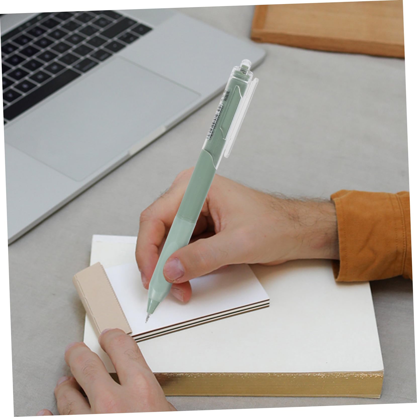 VILLCASE 5 Series Pluma De Gel Bolígrafos De Tinta De Gel De Bien Liso Bolígrafos Negros Bolígrafos De Tinta Para Escribir Pluma De Examen Verde El Plastico 5 Piezas X 5