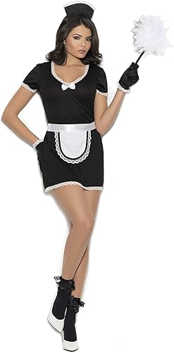 Vista 5 de French Maid - Conjunto de disfraz de cosplay para adultos de 4 piezas