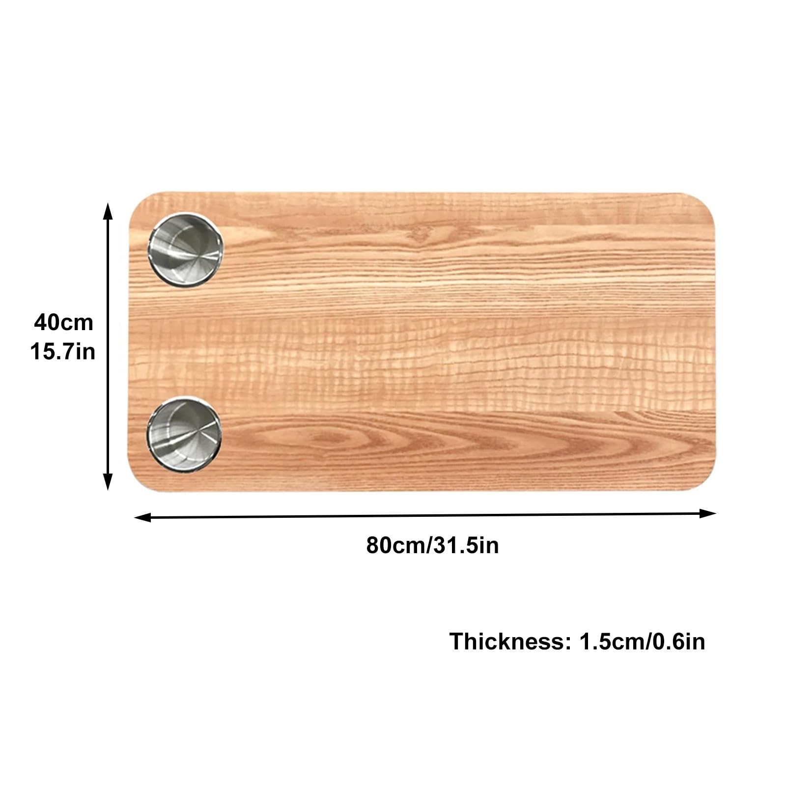 Tablero de Madera para Mesa de RV, Encimera de Repuesto Extraíble para RV, Escritorio Rectangular con 2 Portavasos, Panel de Mesa para Caravana, 80 x 40cm(Red)