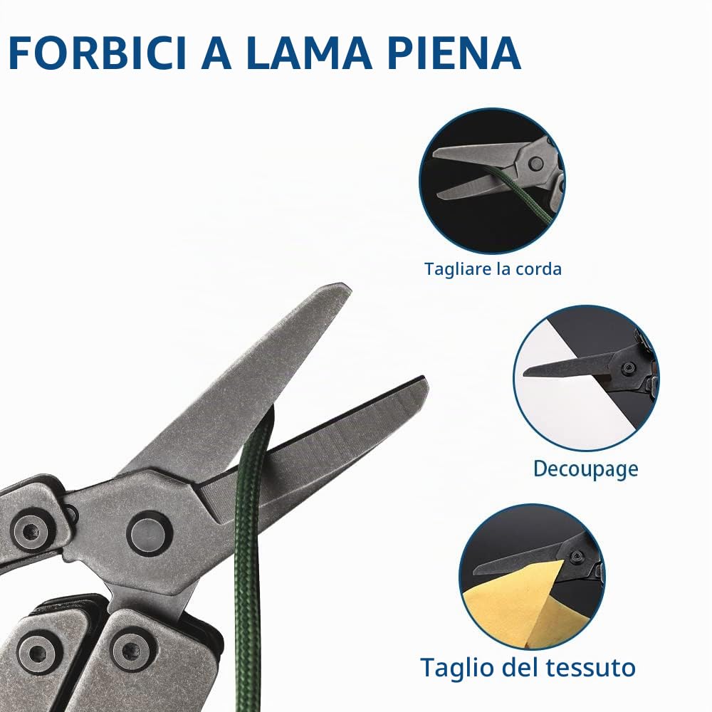 NexTool Flagship Pro Multitool, Coltello Multiuso 16 in 1 Acciaio inox Pieghevole Pinza Multiuso, Coltellino Multifunzione con Apribottiglie/lattine/forbici/coltello, per Esterno Campeggio-Nero