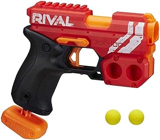 Nerf Rival Knockout XX-100 Blaster - Round Storage, 85 FPS Velocity, Breech Load - Includes 2 Official Rival Rounds - Team Red