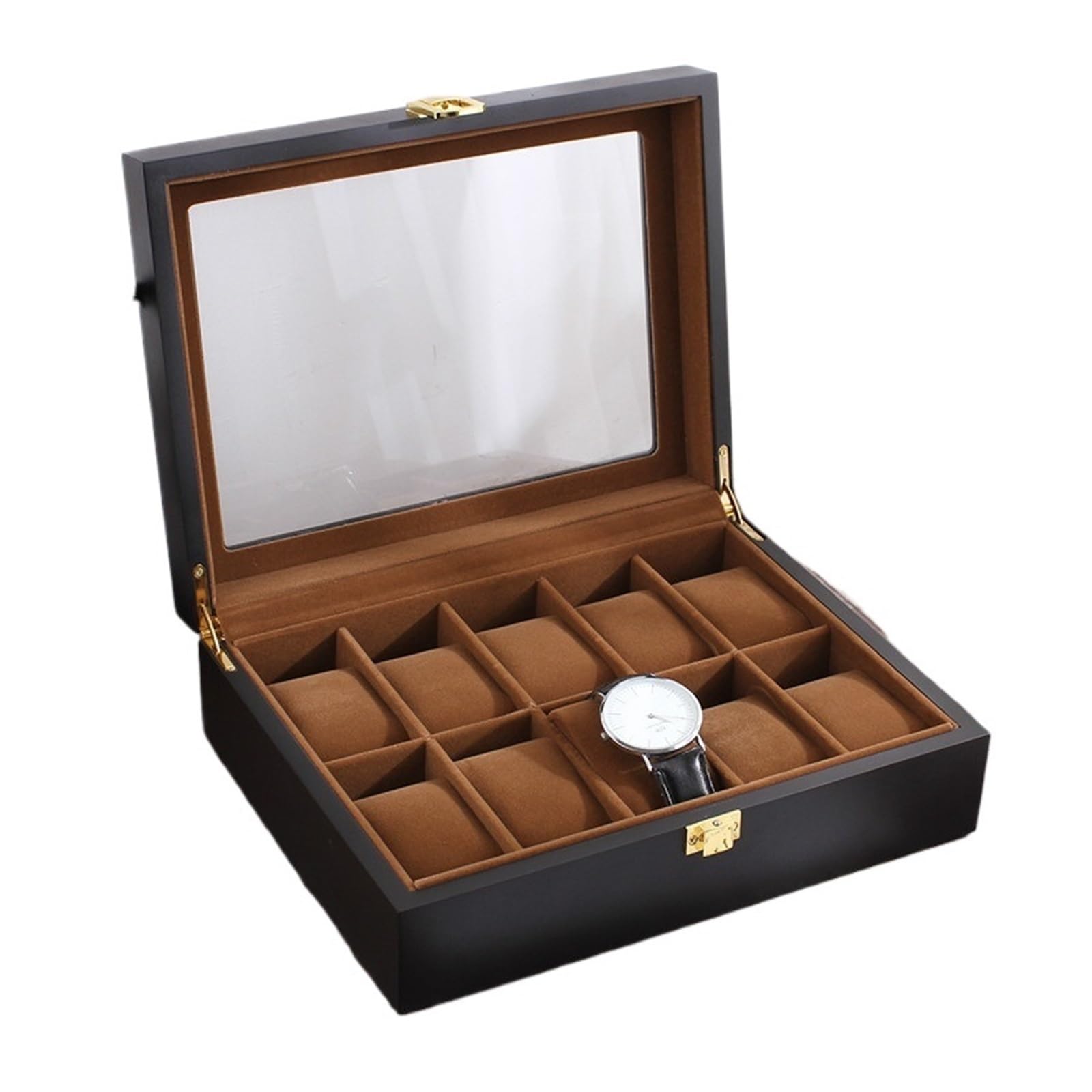 GHHZML Watch Box Handmade Wood Watch Box 6/10/12 Grids Watches Display Case Jewelry Holder Storage Organizer for Holding