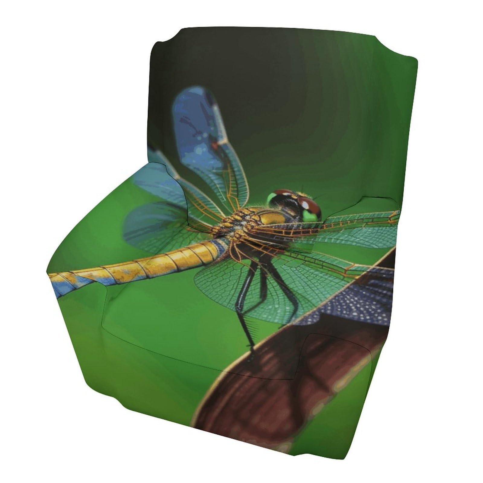 Fodpand Style Dragonfly Sofa Cover Soft 1 Seater Sofa Slipcover For Pets Washable,Couch Cover With Elastic Straps Furniture Protector
