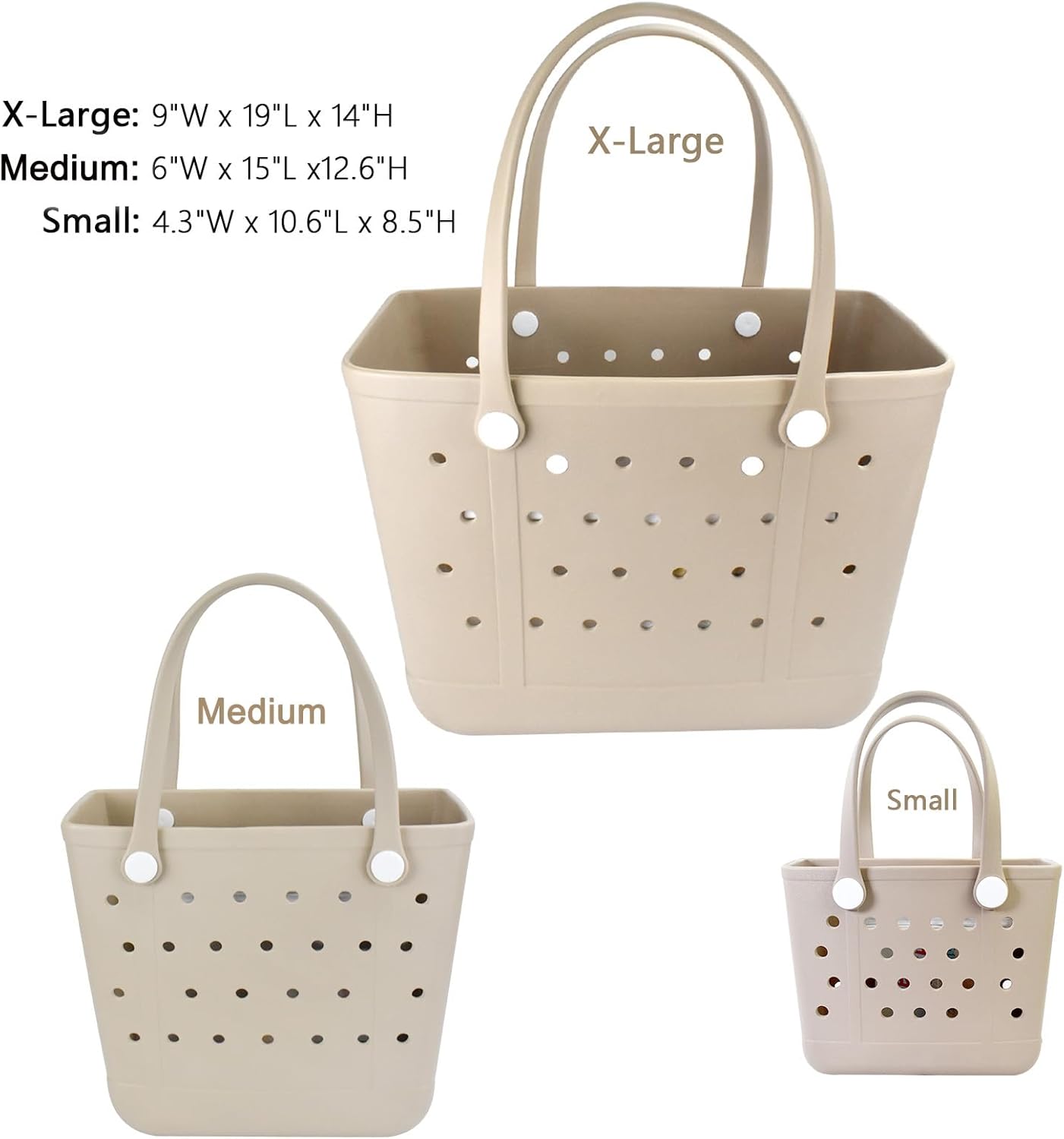 Small Rubber Tote Bag Beach Bag - Waterproof Travel Bags Washable Tote Open Handbag for Tote for Beach, Pool, Boat, Sports - Image 6