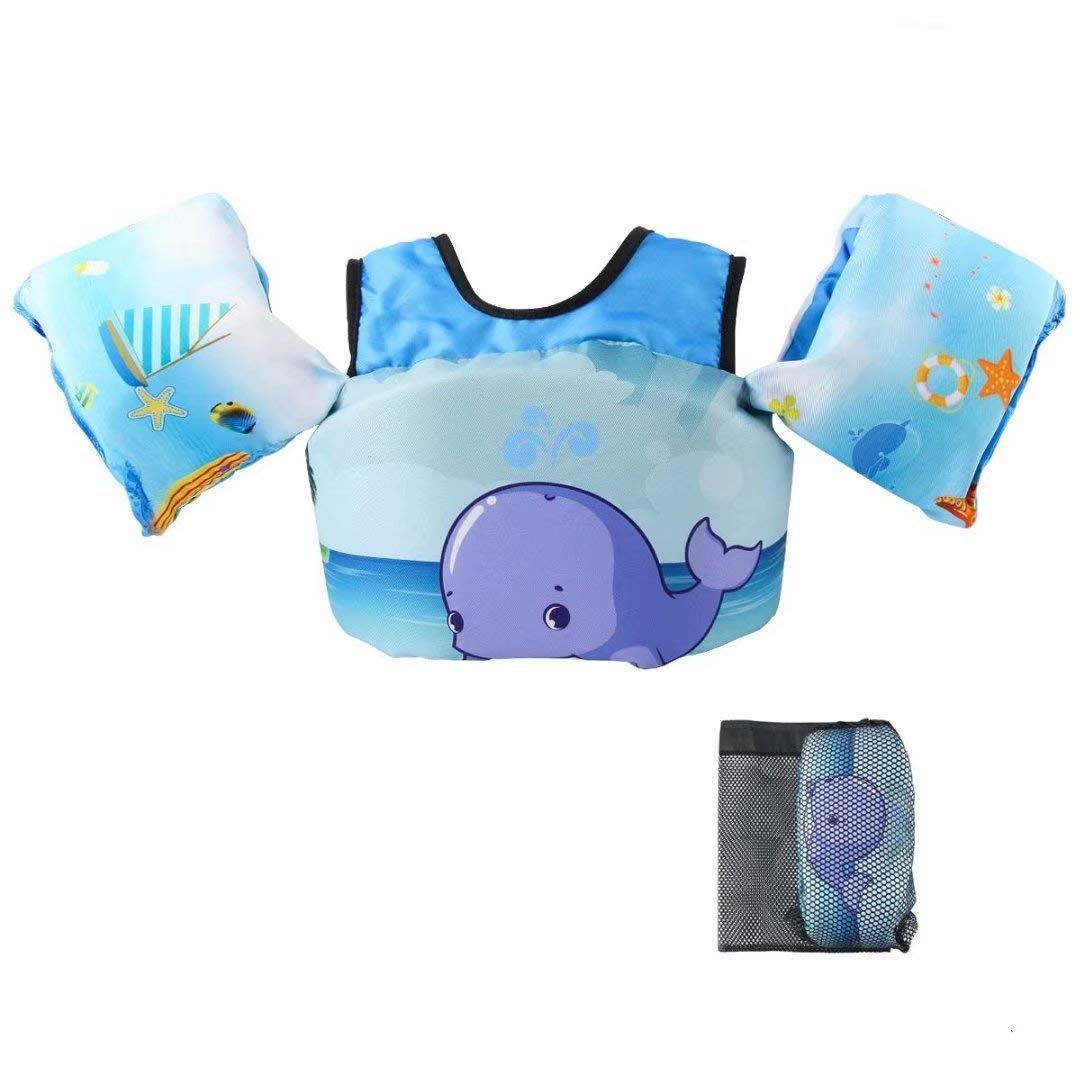 Elejolie Swim Life Jacket for Kids Children Life Vest Swimming Pool Swim Aids for Toddlers Learn to Swim 22-66lbs