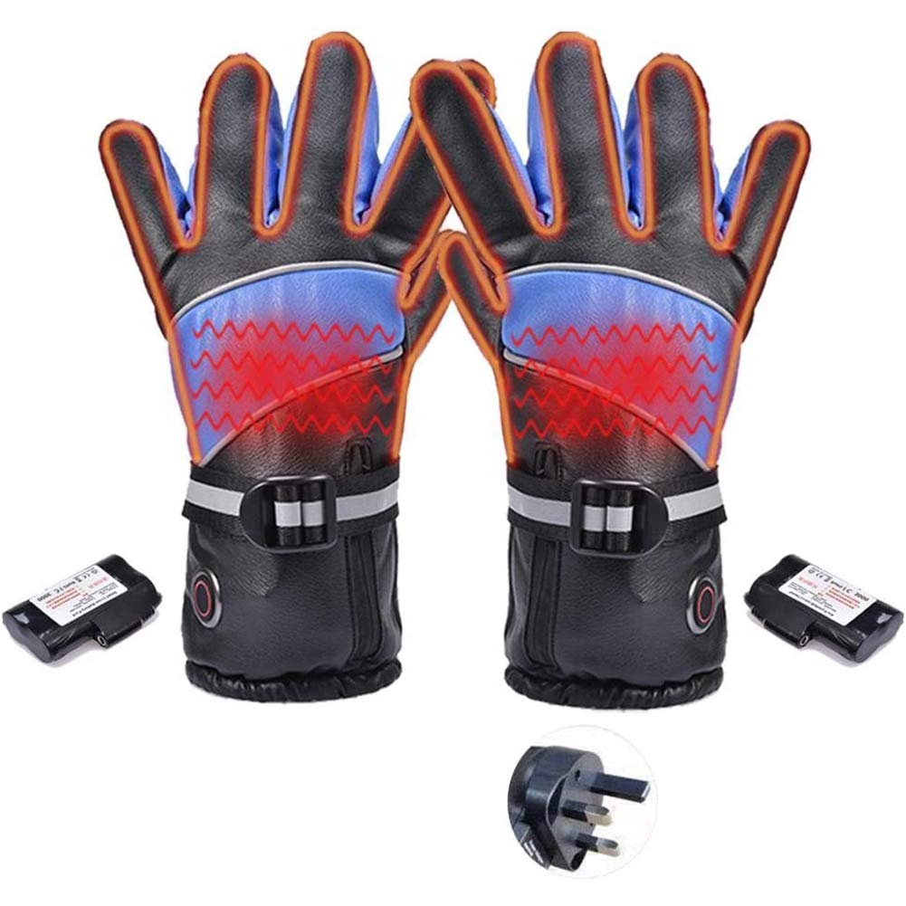 CHEWYNP Calentadores de Manos eléctricos a Prueba de Agua Guantes 7.4V 2600MAH / 3000MAH / 4000MAH Guantes de Moto de esquí Recargables Guantes térmicos Reflectantes de Pantalla táctil de