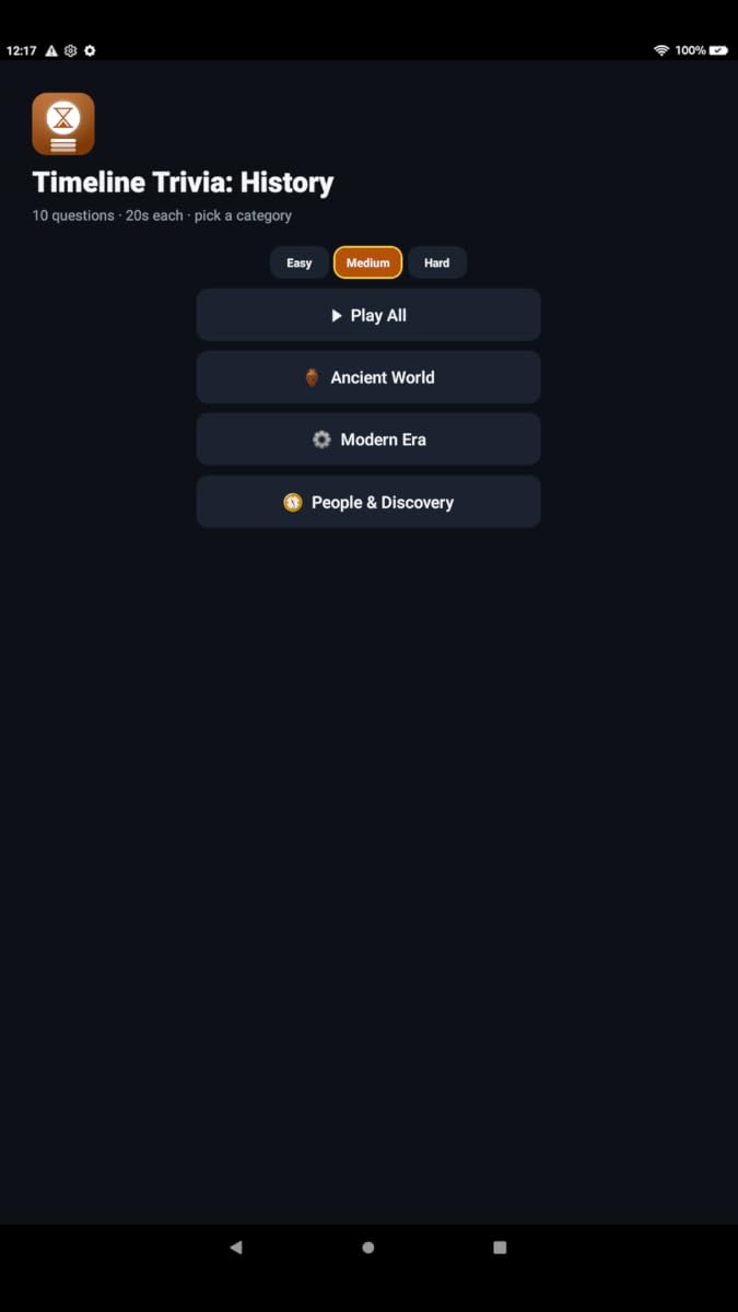 Timeline Trivia: History — view 2