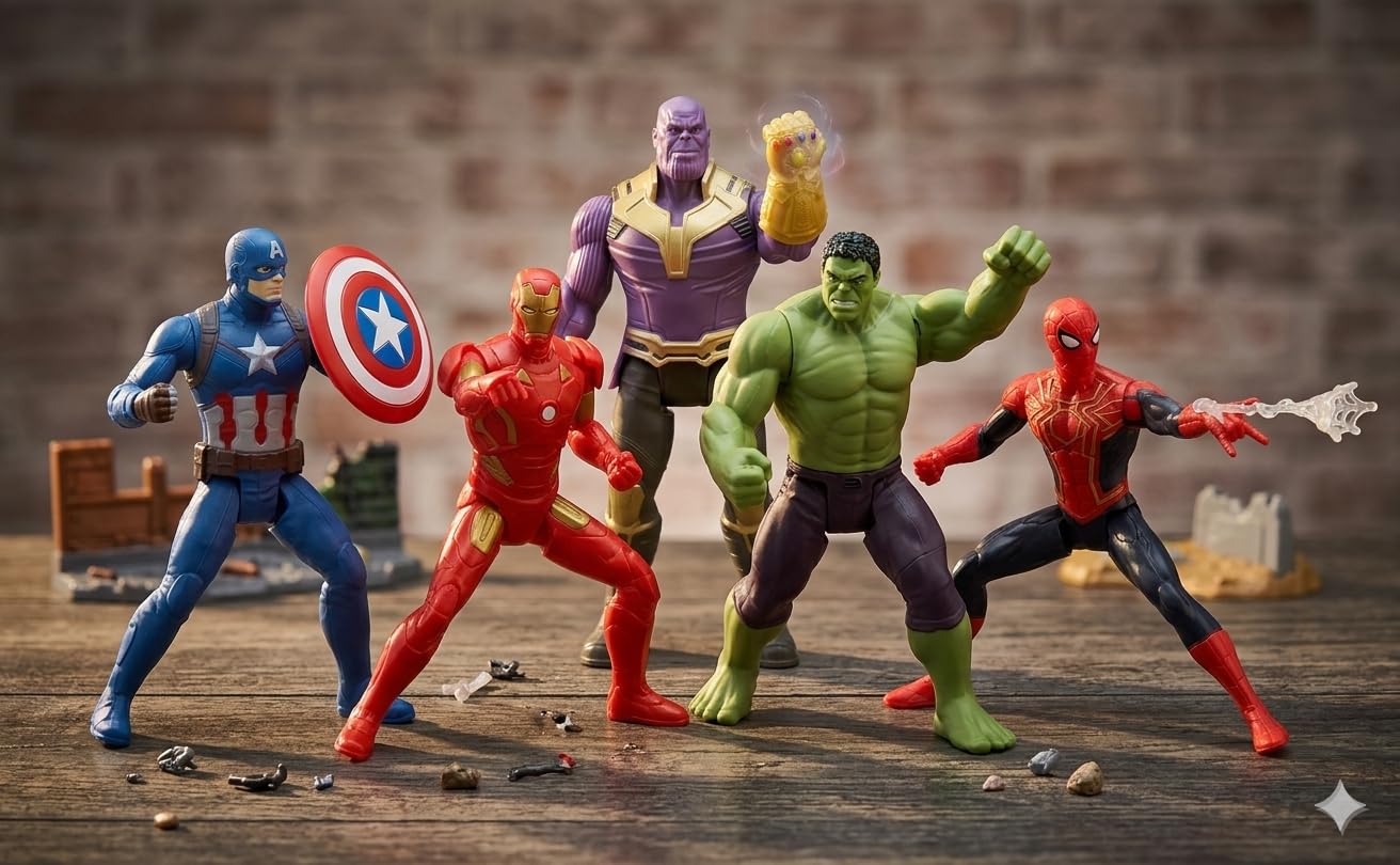 BISOKE Superhero Warriors Action Figure Set – 5 Pcs Toy Collection