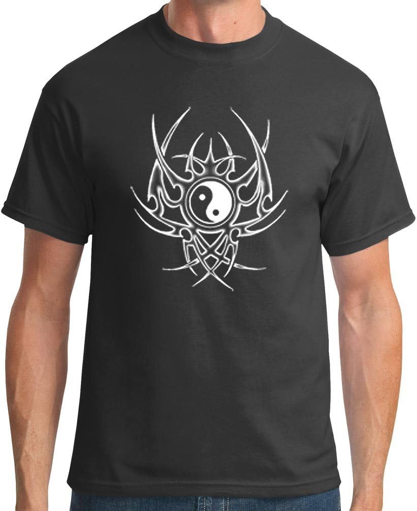 TshirtsXL Tall Mens Ying Yang Graphic Tee, 2XTall, Charcoal