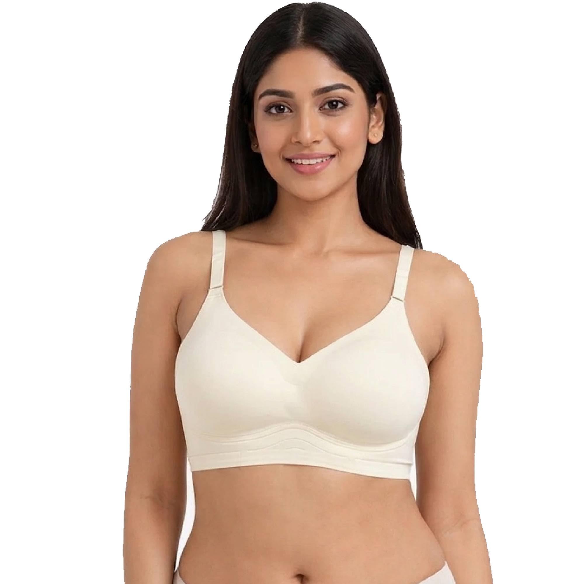 jalodari Women’s Seamless Wireless Bra | Lightly Padded Everyday T-Shirt Bra-picture-11