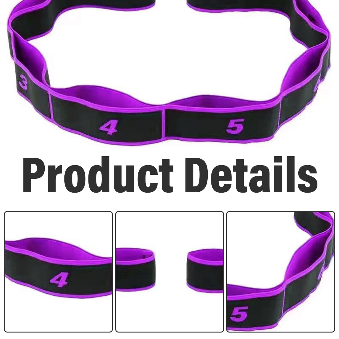 3 élastiques De Musculation – 8 Niveaux De Force – Fitness, Yoga, Pilates – Rouge, Violet, Rose