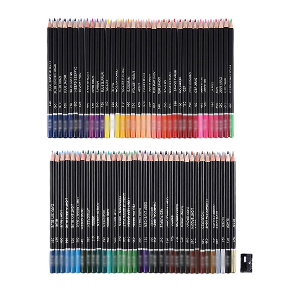 Lápices de Colores a Base de Aceite, 72 Colores, Estuche Enrollable, para Arte, Pintura, Dibujo a Mano, garabatos (D 1 Unidad (Paquete de 1))