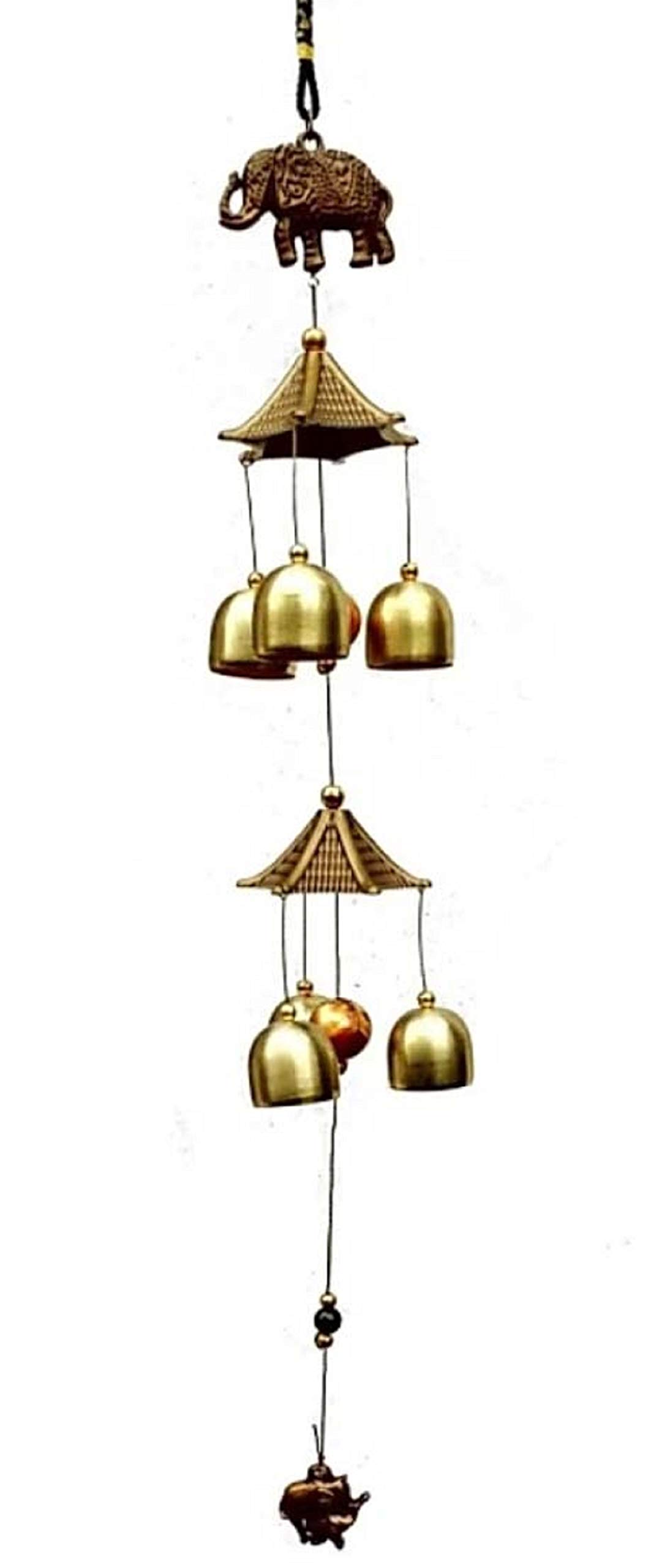 LOVE KART Wind Chimes Hanging Elephant Diety Windchime Vastu FengShui for Room/Home Decor Balcony Garden Gallery Bedroom Gift with Good Sound Quality Positive Energy Good Luck -24 Inch aprox-image-41