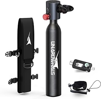 Mini Scuba Tank, 5-10 Minutes Usage Time Scuba Tank Kit, DOT/CE-EN250 Certification Dive Tank, 0.5L(3.5Cu Ft) Capacity Portable Scuba Tank, 3000 Psi Max Pressure, Aluminum Diving Tanks